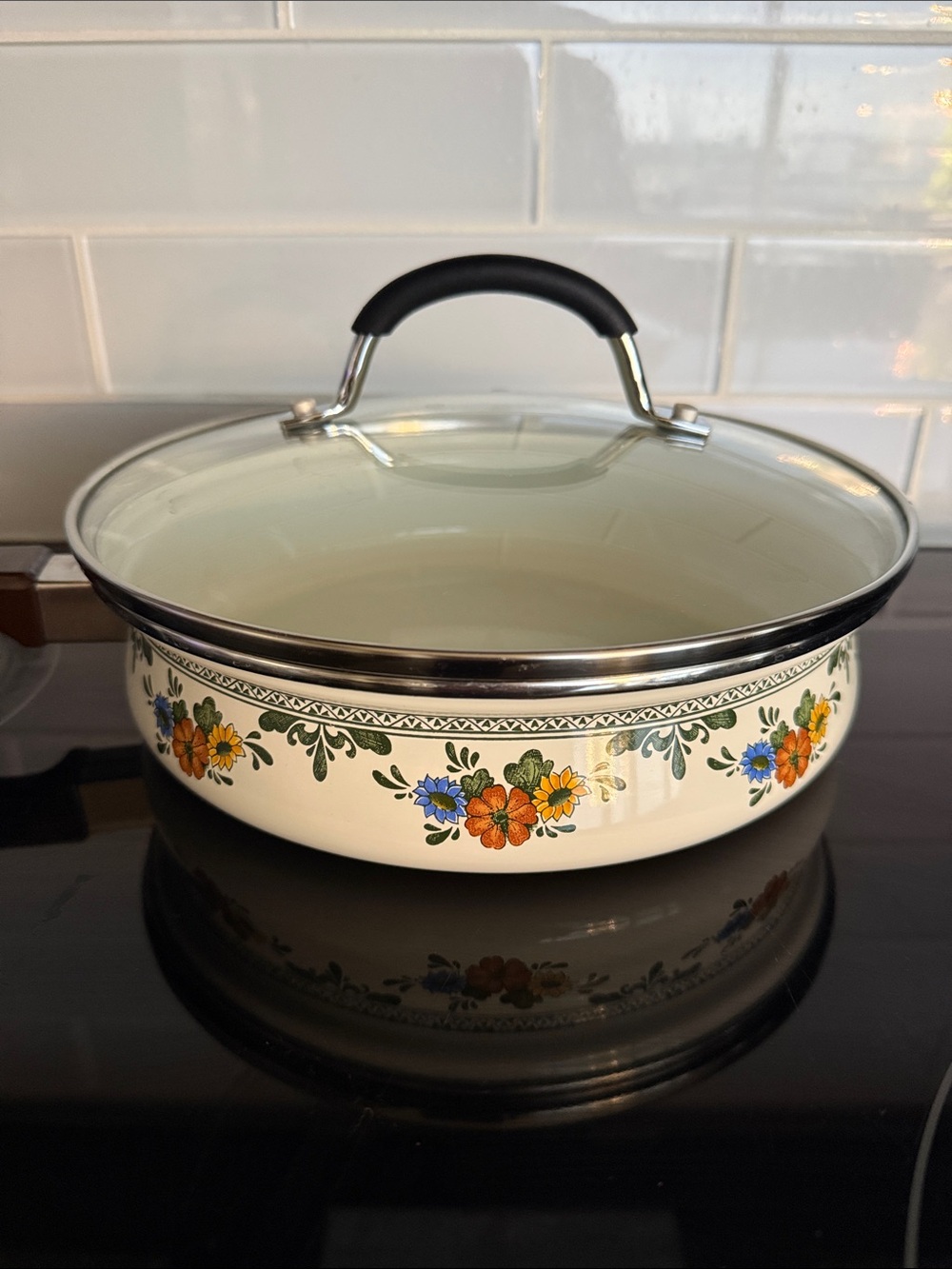 Vintage Villeroy & Boch "Alt Amsterdam" 9.5” Enamel Skillet Pan with Lid